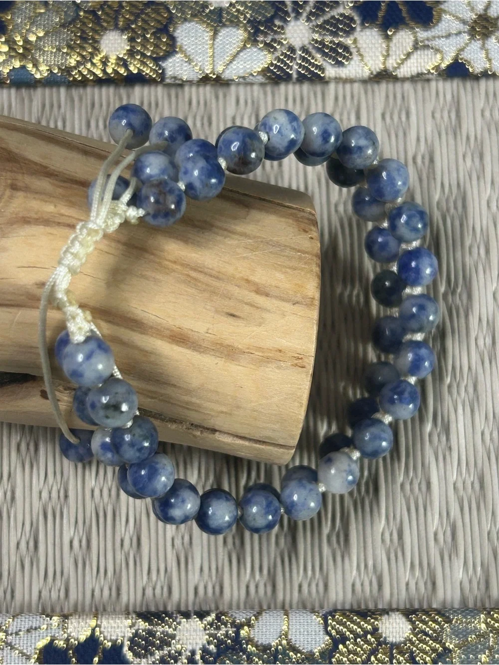 Preloved Handcrafted Blue Sodalite Double Strand Gemstone Bracelet